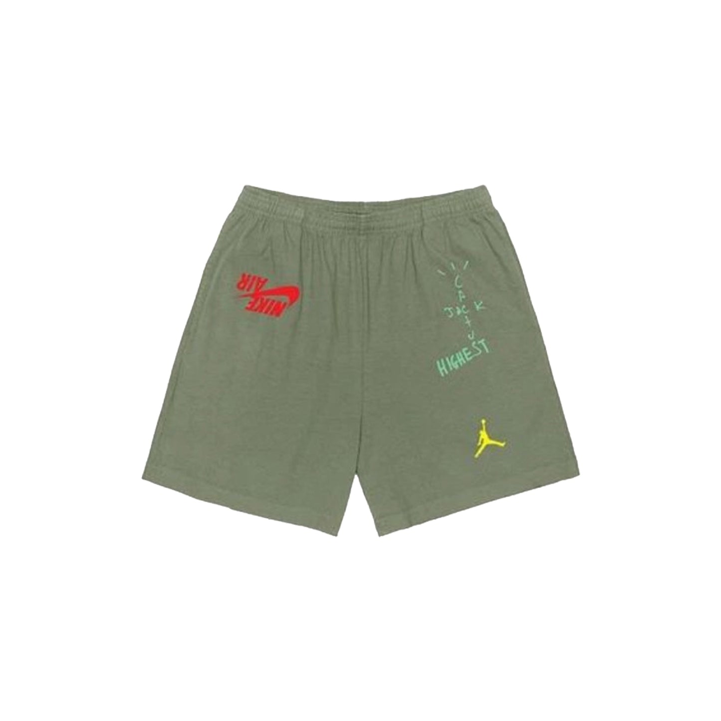 Travis Scott x Nike Jordan Cactus Jack Highest Sweatshort -Olive, Clothing- dollarflexclub