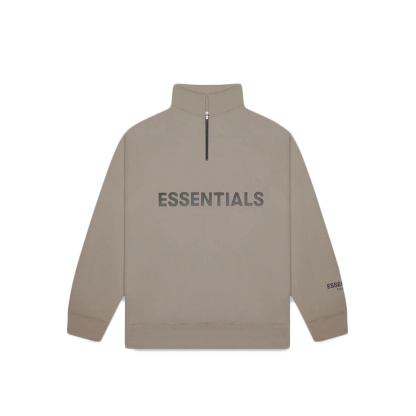 FEAR OF GOD ESSENTIALS Half Zip Pullover Sweater Cement, Clothing- re:store-melbourne-Fear of God Essentials