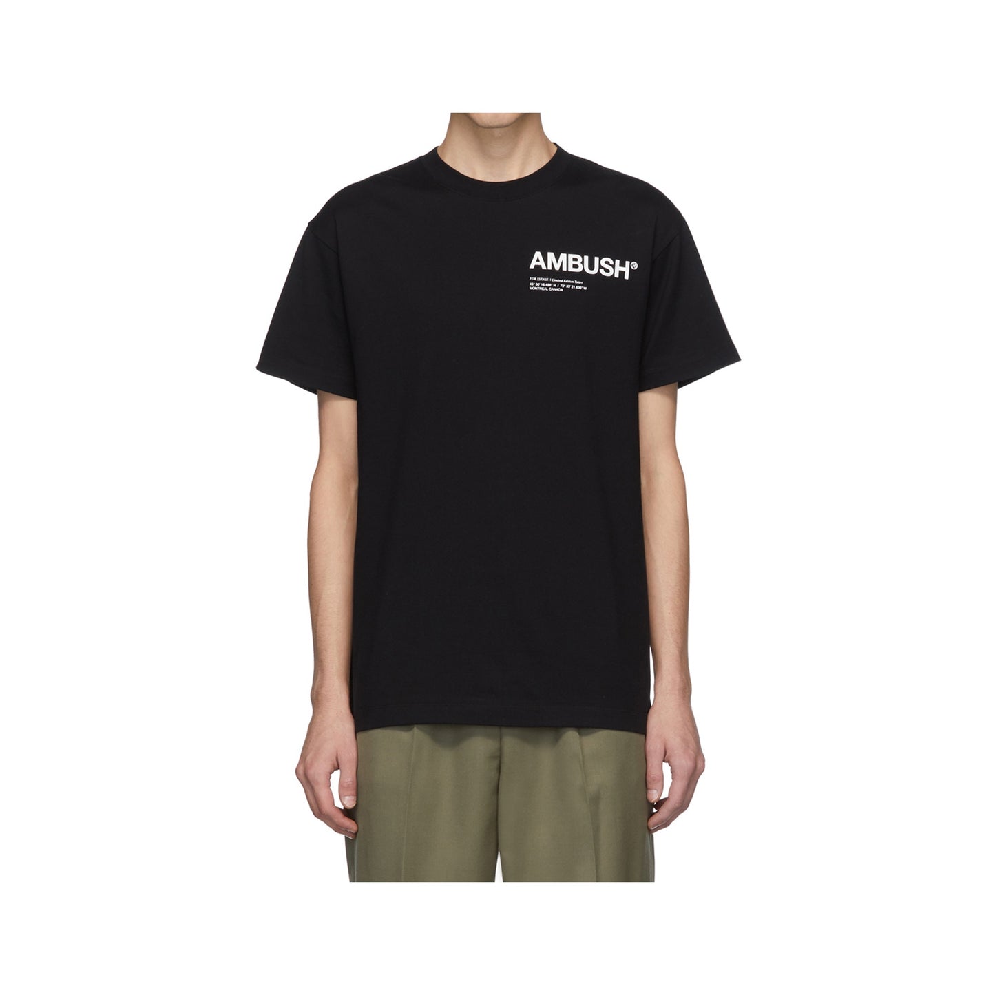 Ambush x SSENSE Logo Tee -Black, Clothing- dollarflexclub