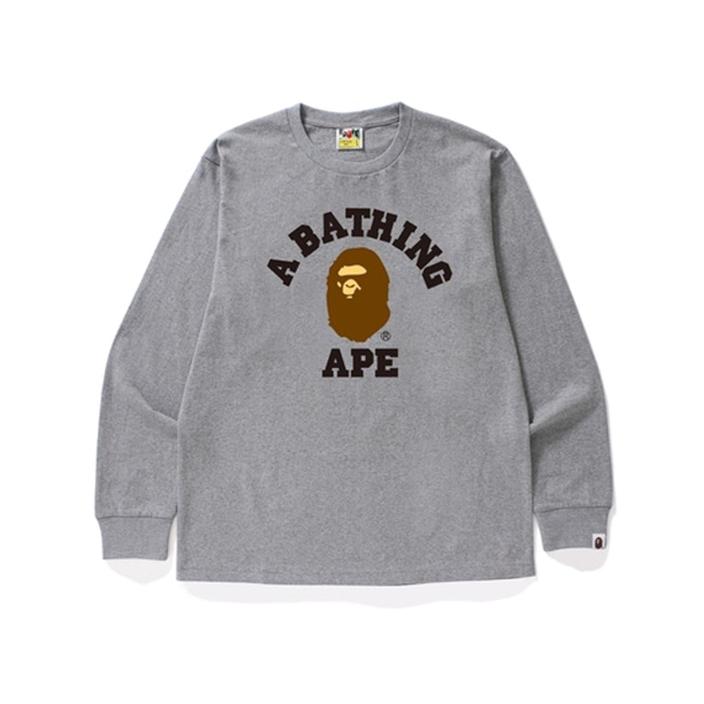 BAPE College L/S Tee Gray, Clothing- re:store-melbourne-Bape