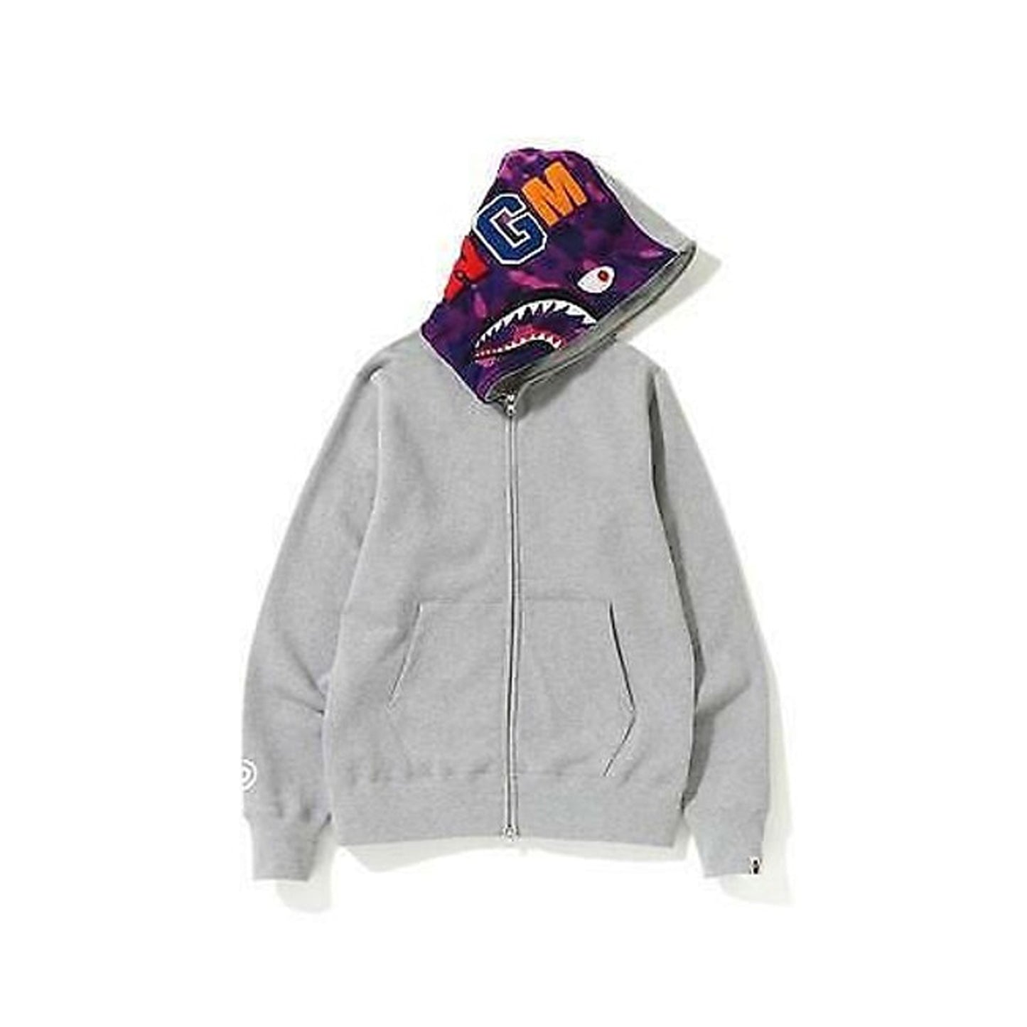 BAPE Color Camo Shark Hoodie Grey/Purple, Clothing- re:store-melbourne-Bape