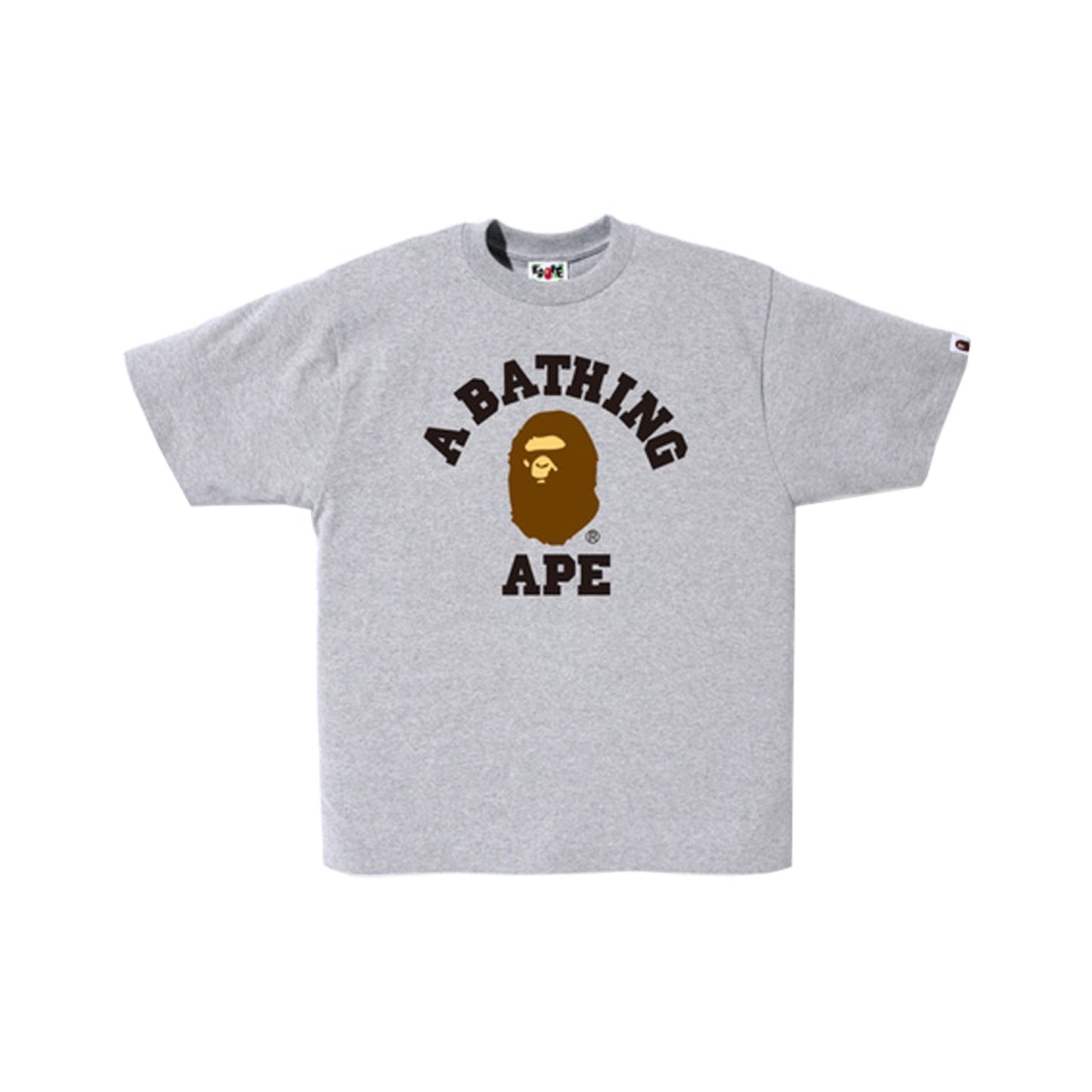 Bape College Tee-Grey, Clothing- dollarflexclub