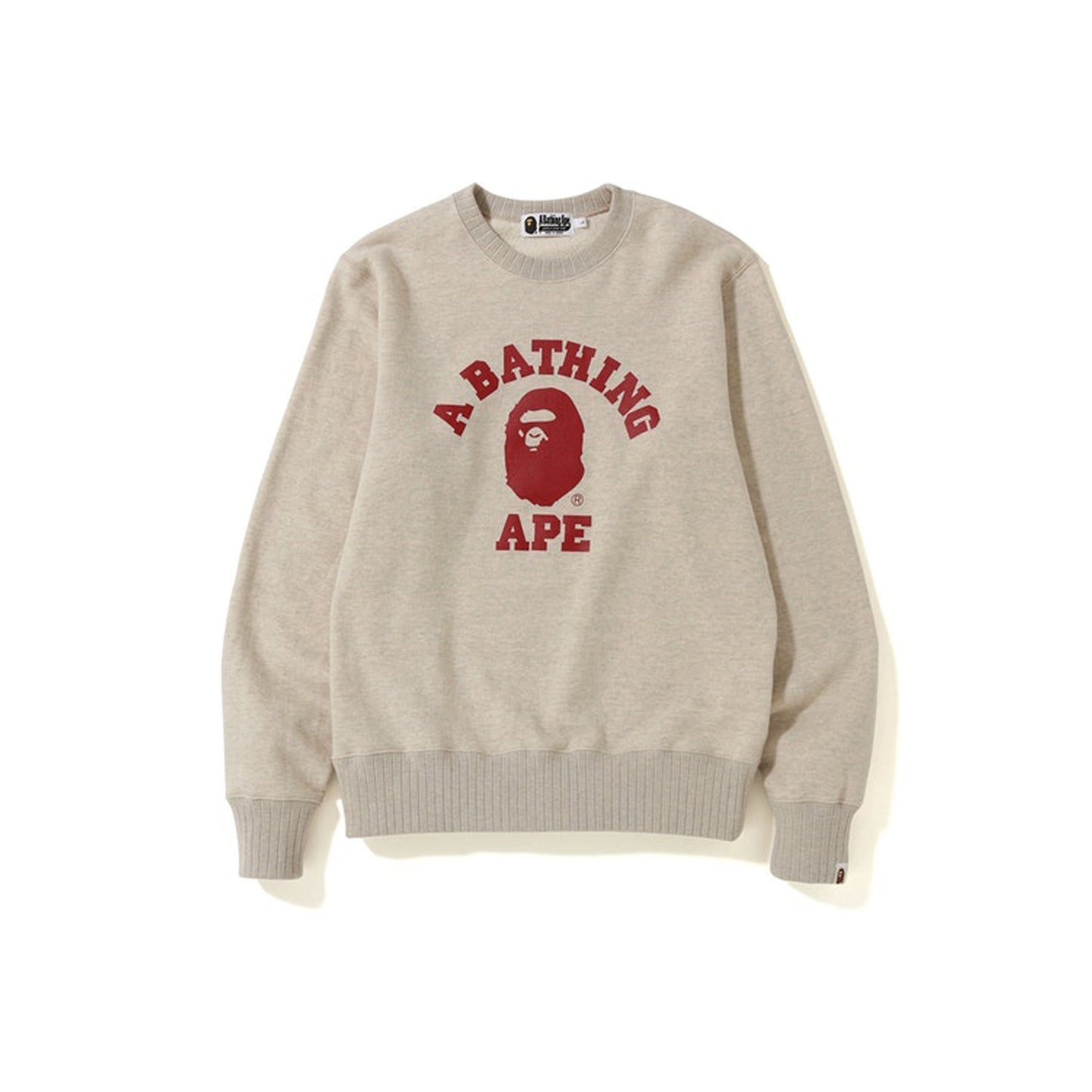 BAPE College Crewneck Ivory, Clothing- re:store-melbourne-Bape
