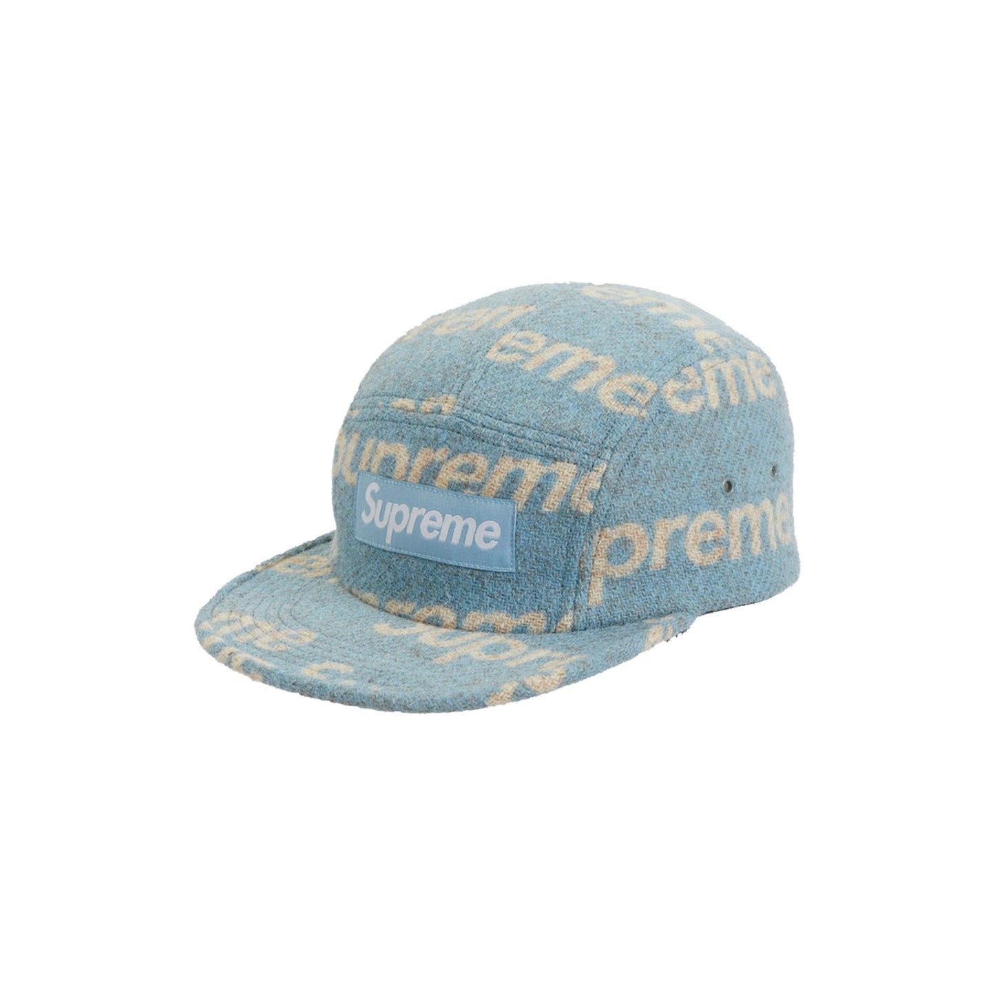 Supreme Harris Tweed Camp Cap -Light Blue, Accessories- dollarflexclub