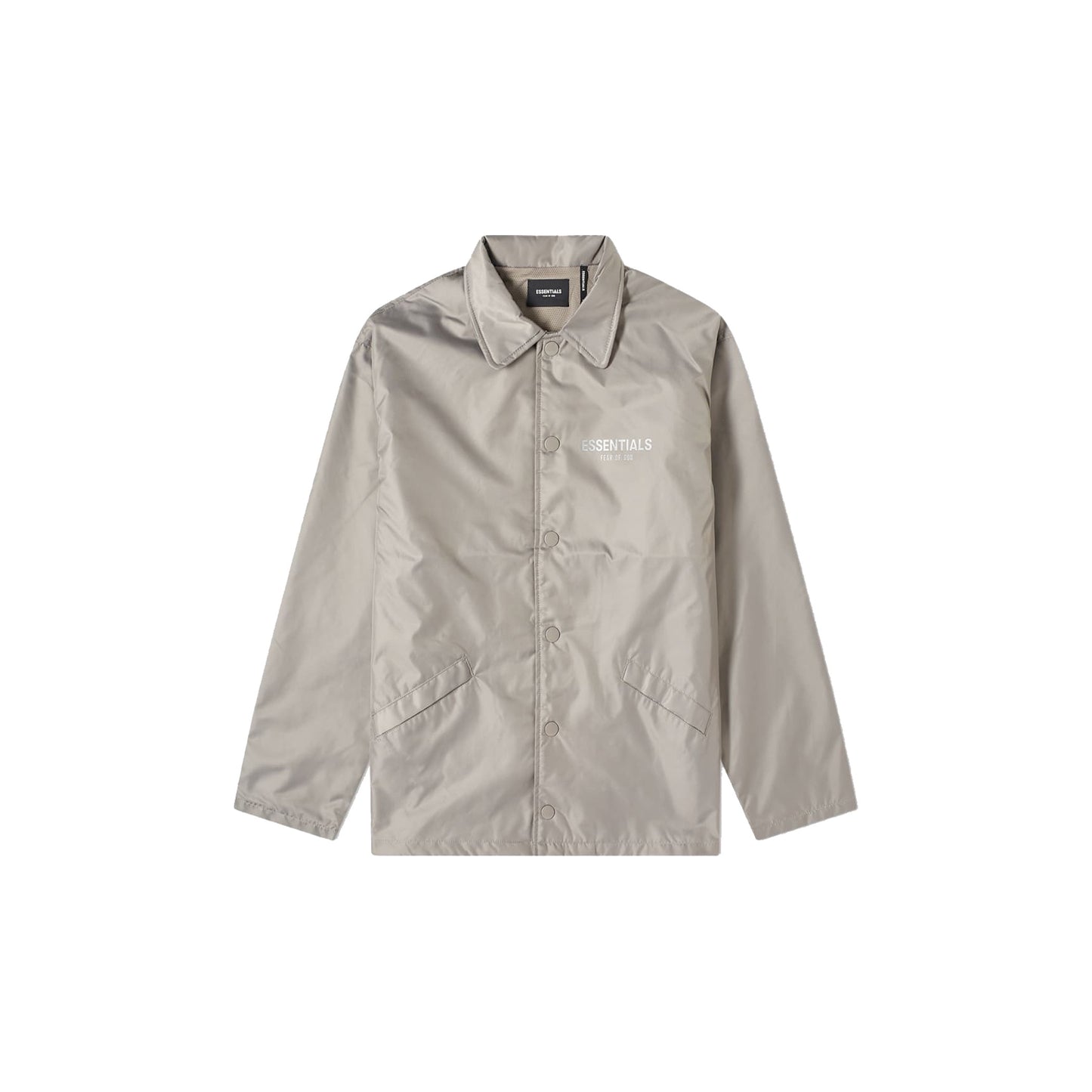 Fear of God Essentials Reflective Coach Jacket Grey, Clothing- dollarflexclub