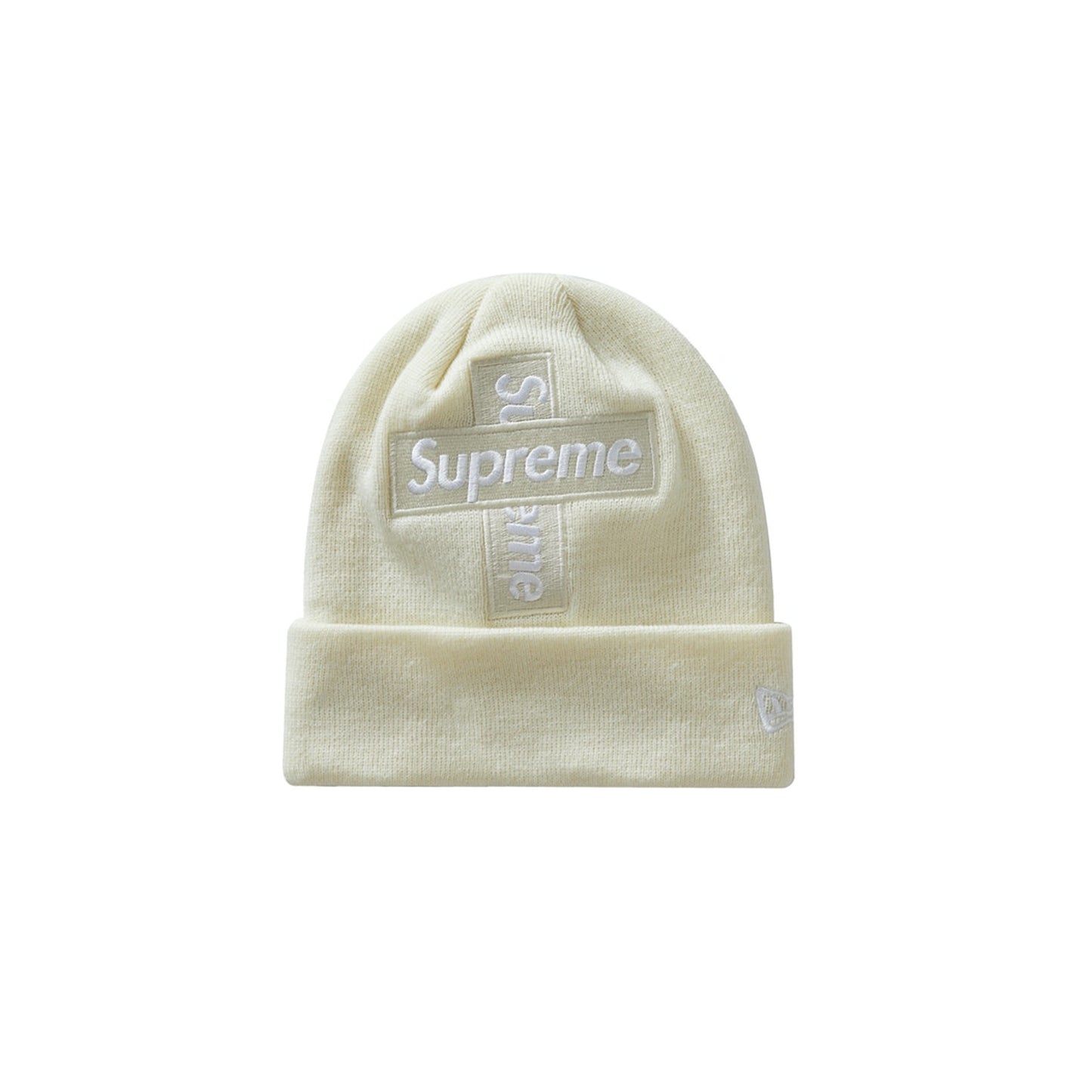 Supreme New Era Cross Box Logo Beanie Natural, Accessories- re:store-melbourne-Supreme