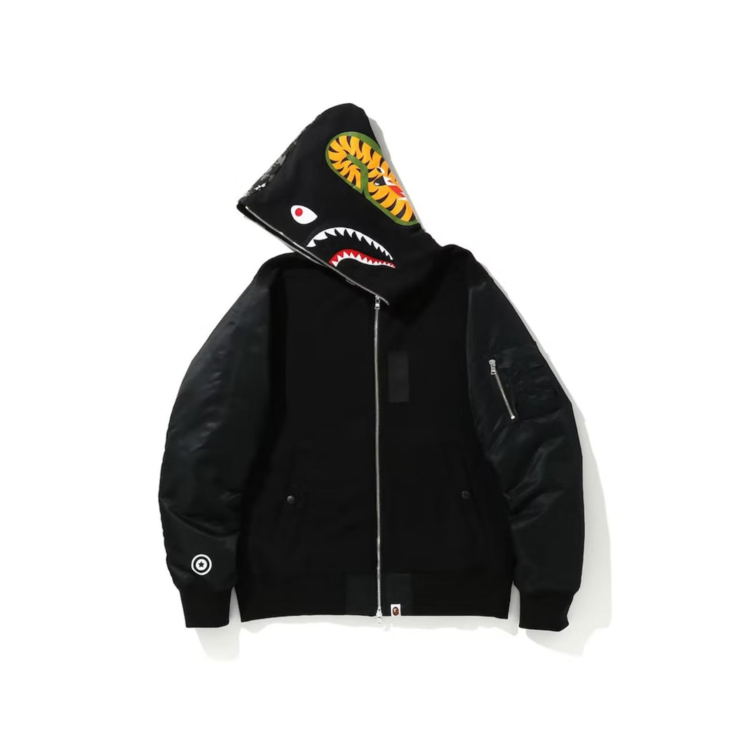 BAPE Digital Camo Military Shark Full Zip Hoodie Black, Clothing- re:store-melbourne-Bape