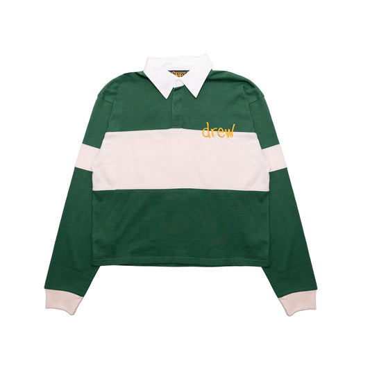 Drew House Sketch Mascot Rugby Shirt Forest/Cream, Clothing- re:store-melbourne-Drew House