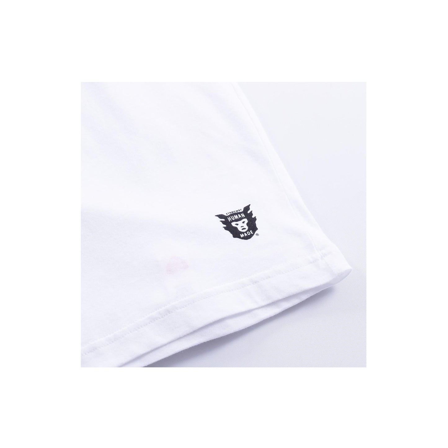 Human Made x Hanes Tee White #3, Clothing- dollarflexclub