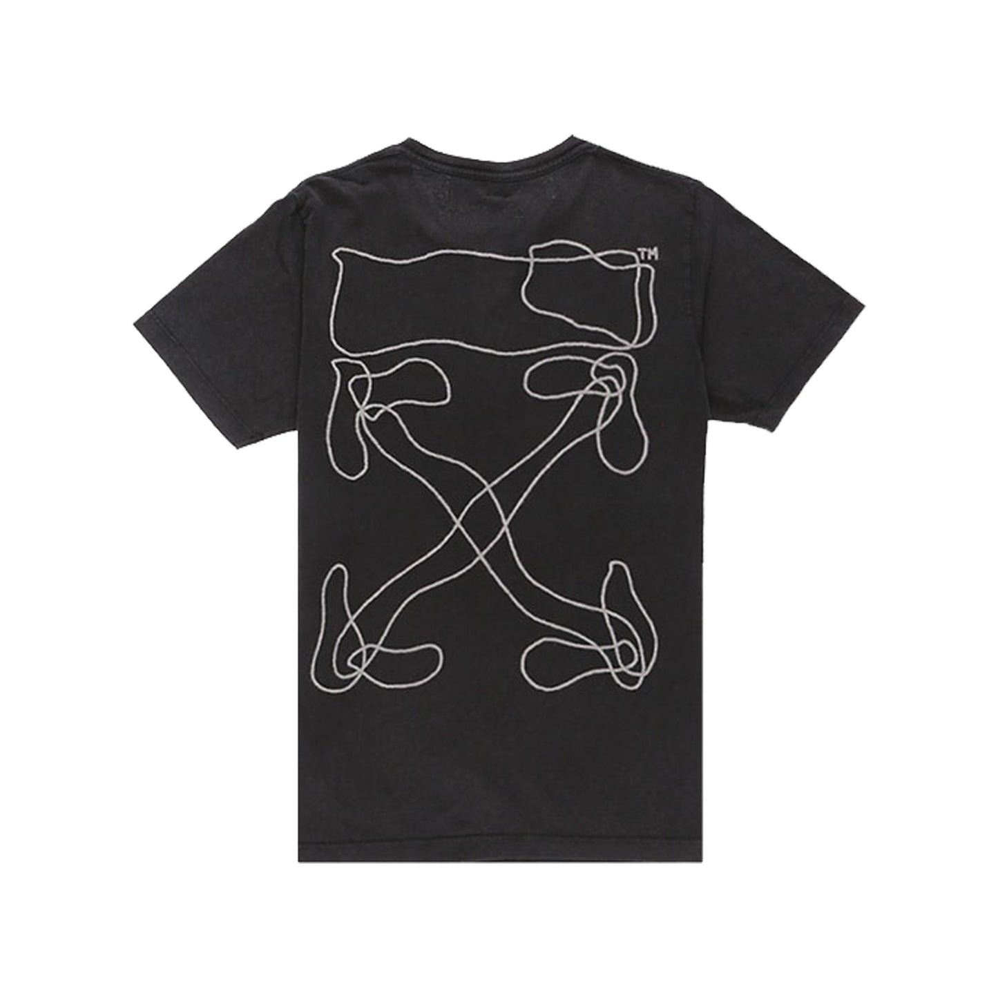Off-White Abstract Arrows Embroidered T-Shirt -Black, Clothing- dollarflexclub