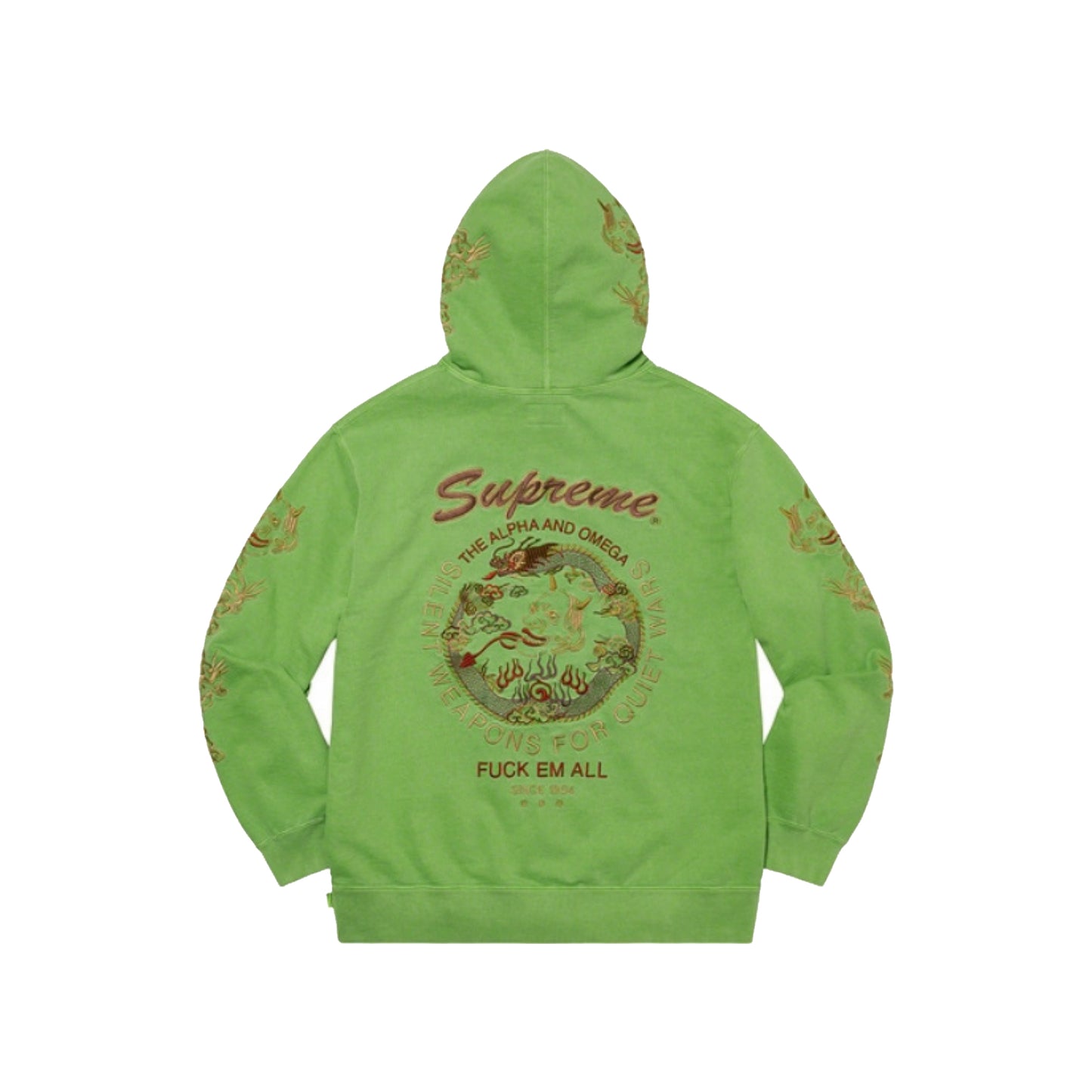 Supreme Dragon Overdyed Hooded Sweatshirt Lime, Clothing- re:store-melbourne-Supreme