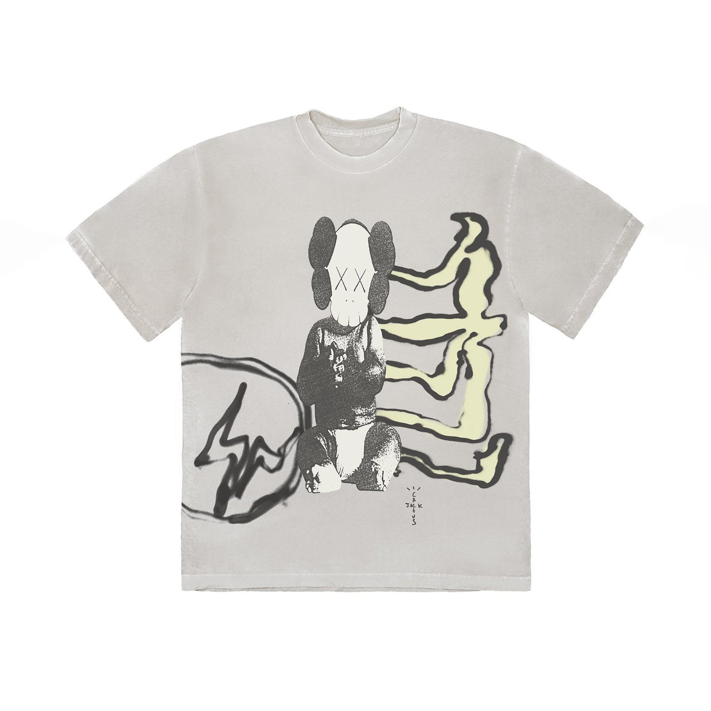 Travis Scott Cactus Jack + Kaws For Fragment Tee Aged Yellow, Clothing- re:store-melbourne-Cactus Jack x Kaws x Fragment
