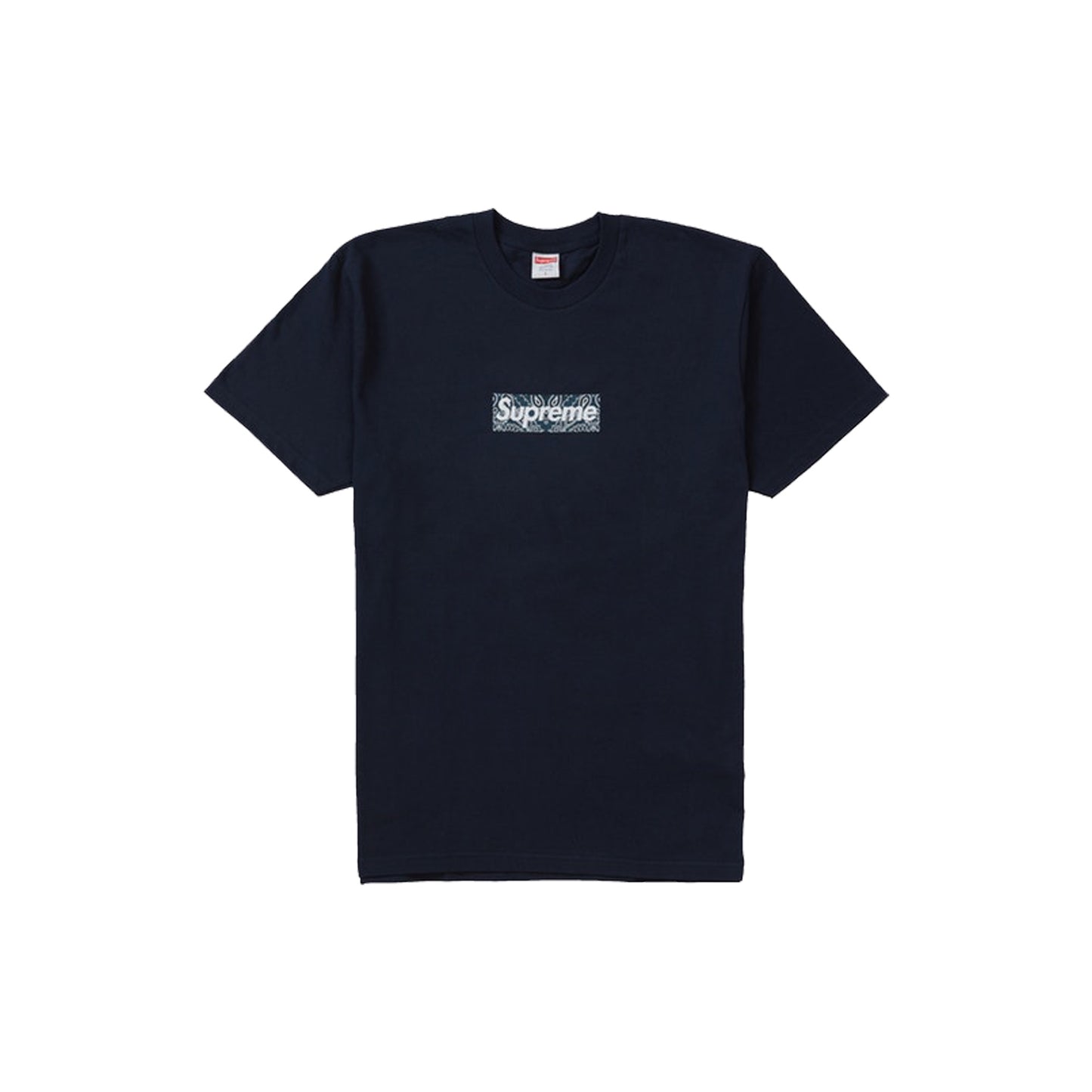 Supreme Bandana Box Logo Tee -Navy, Clothing- dollarflexclub