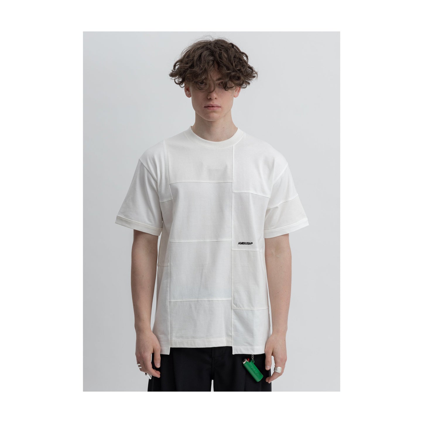 Ambush Block Panel Multi-White T-Shirt, Clothing- re:store-melbourne-Ambush