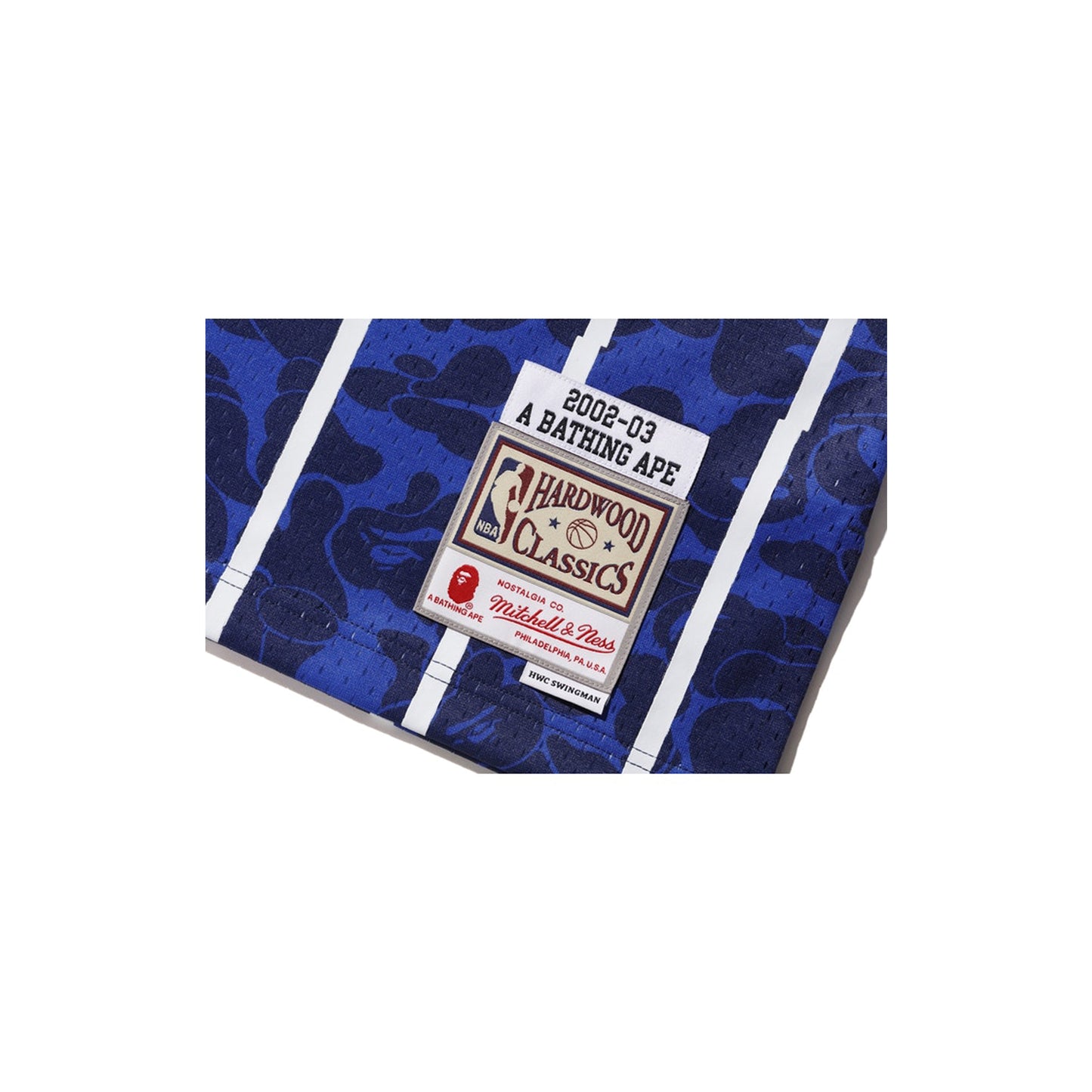 BAPE x Mitchell & Ness Rockets ABC Basketball Swingman Jersey Navy, Clothing- re:store-melbourne-Bape