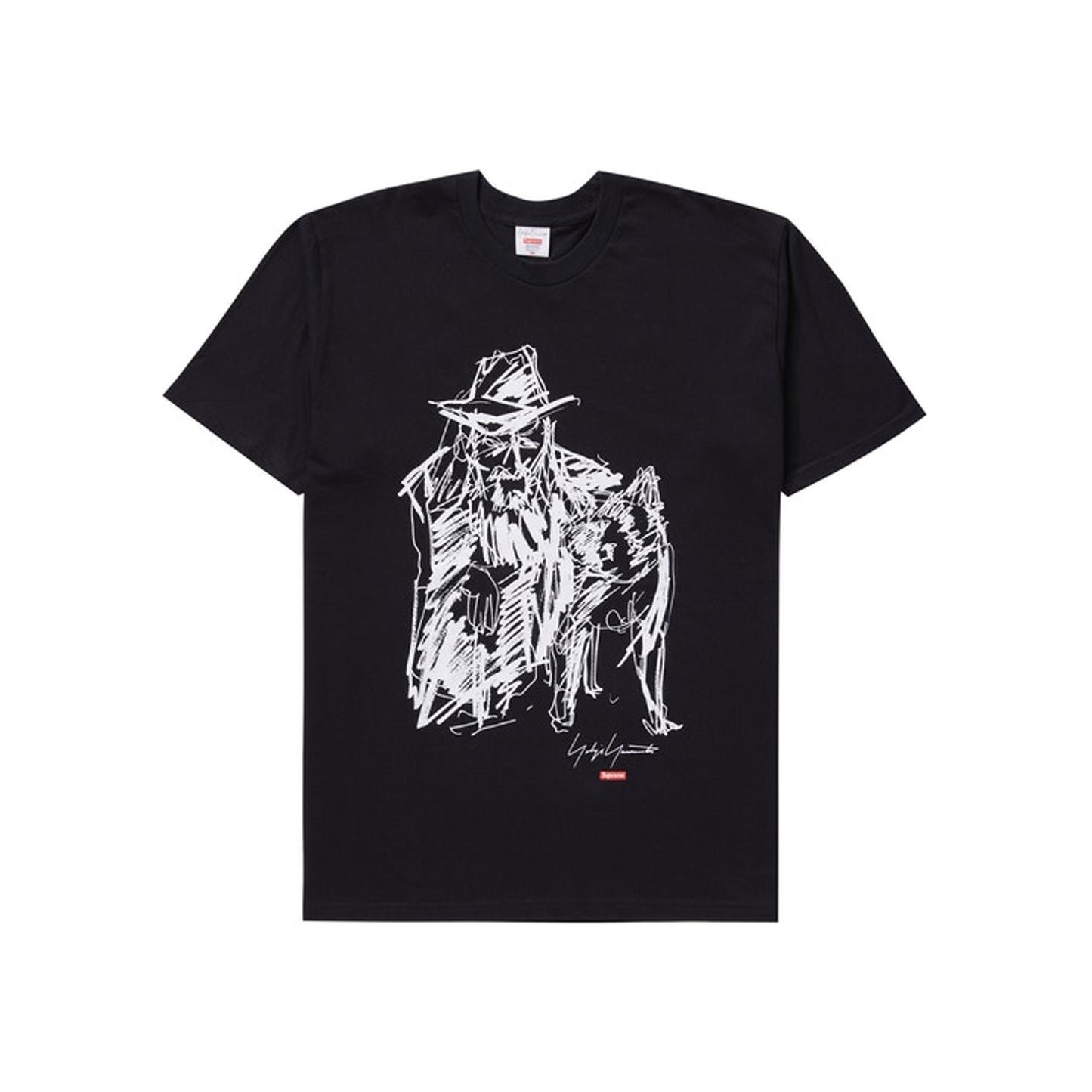 Supreme Yohji Yamamoto Scribble Portrait Tee Black, Clothing- re:store-melbourne-Supreme