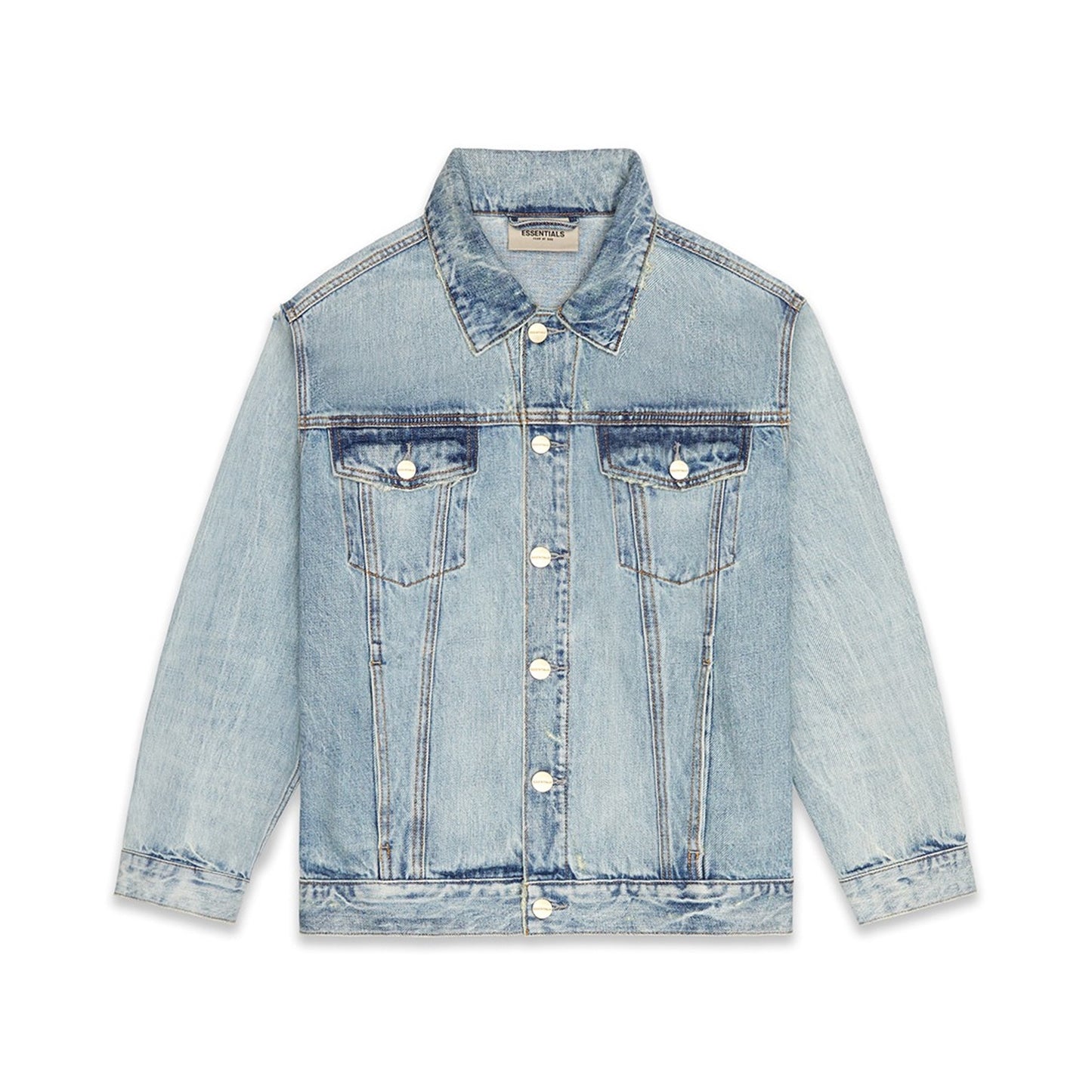 Fear of God Essentials Denim Trucker Jacket Light Indigo, Clothing- re:store-melbourne-Fear of God Essentials