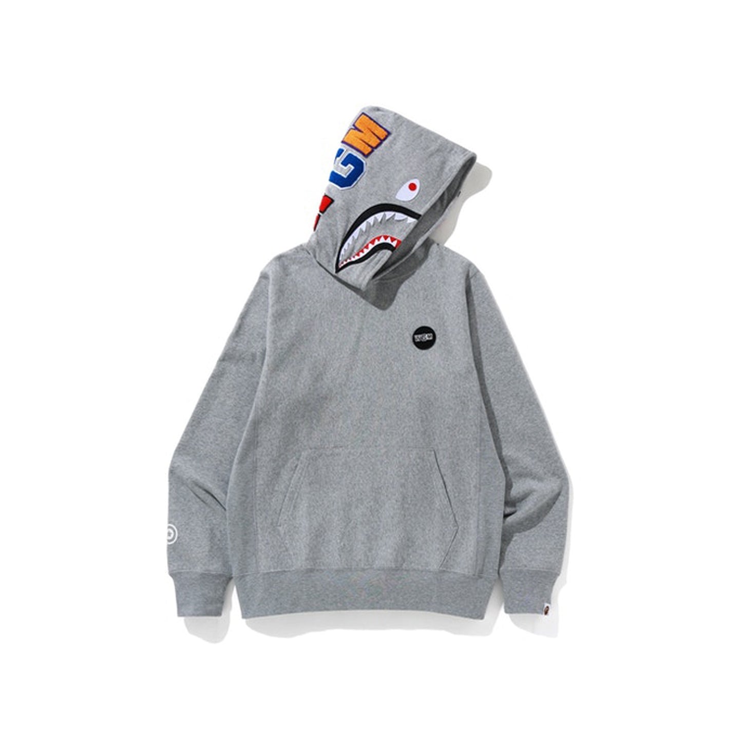 BAPE Shark Emblem Pullover Hoodie Grey, Clothing- re:store-melbourne-Bape