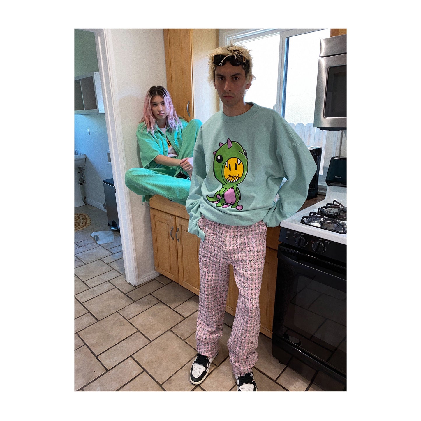 Justin Bieber x Drew House Dinodrew Deconstructed Crewneck, Clothing- re:store-melbourne-Drew House