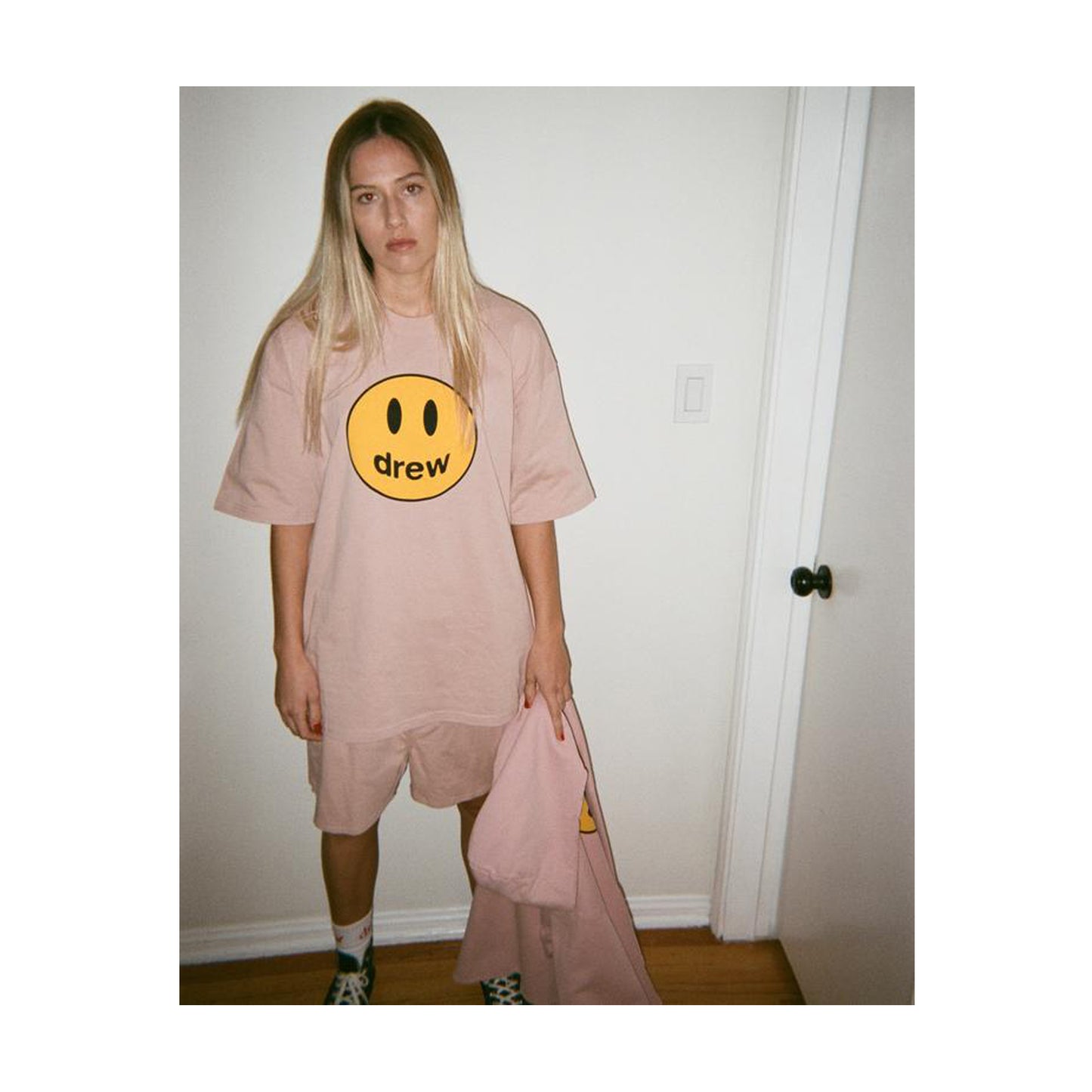 Justin Bieber x Drew House Mascott SS Tee -Dusty Rose, Clothing- re:store-melbourne-Drew House