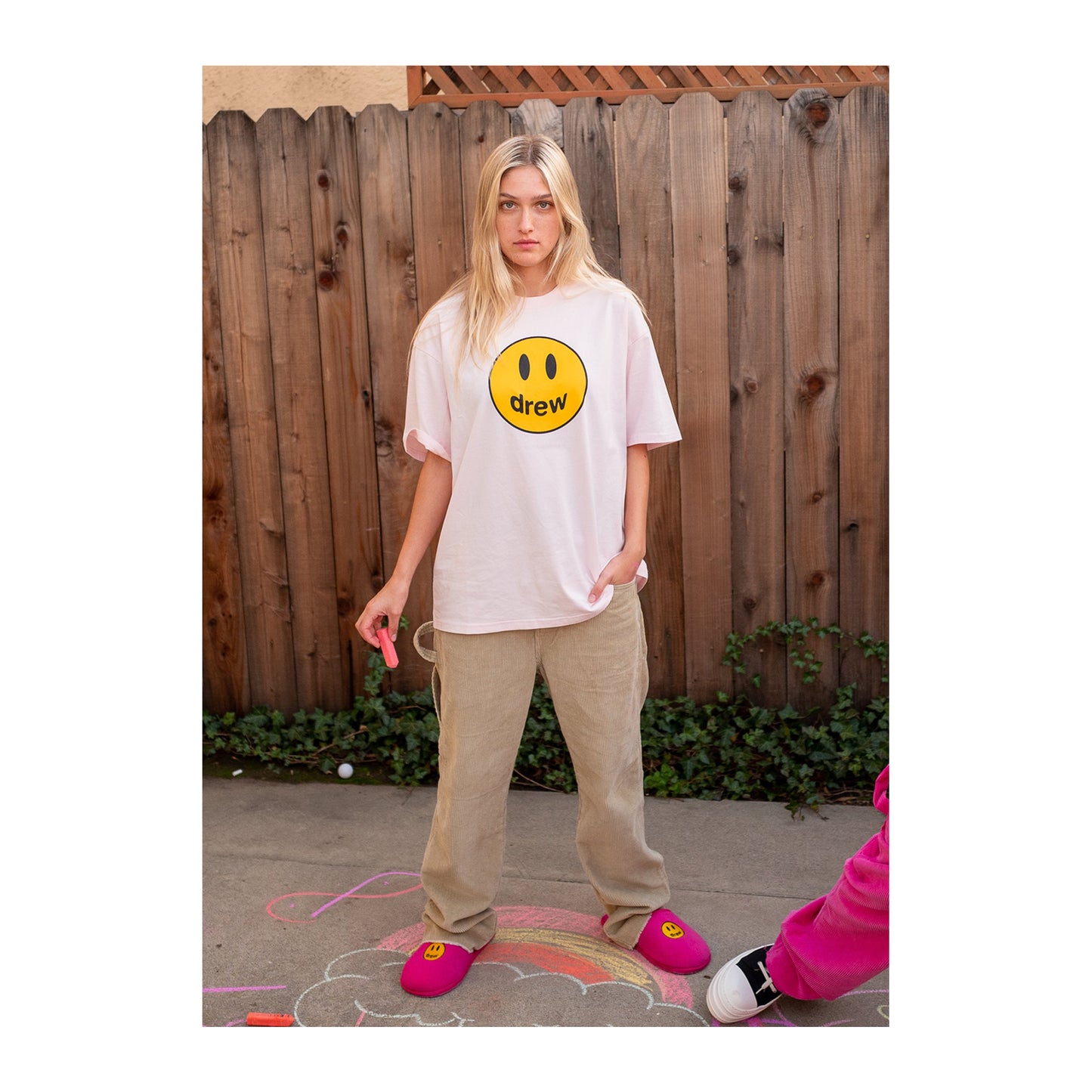 Justin Bieber x Drew House Mascot Tee -Pink, Clothing- dollarflexclub