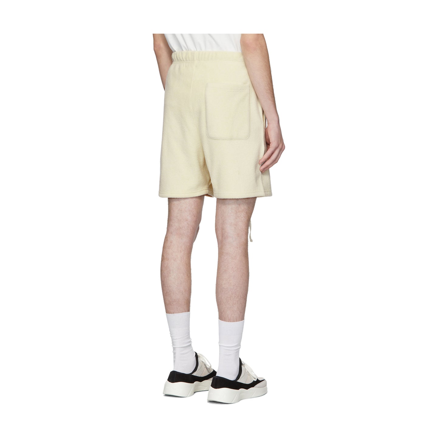Fear of God Essentials Polar Fleece Sweat Shorts-Cream, Clothing- dollarflexclub
