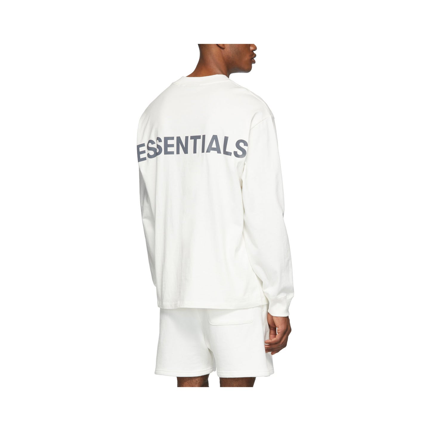Fear of God Essentials Long Sleeve Tee Reflective -White, Clothing- dollarflexclub