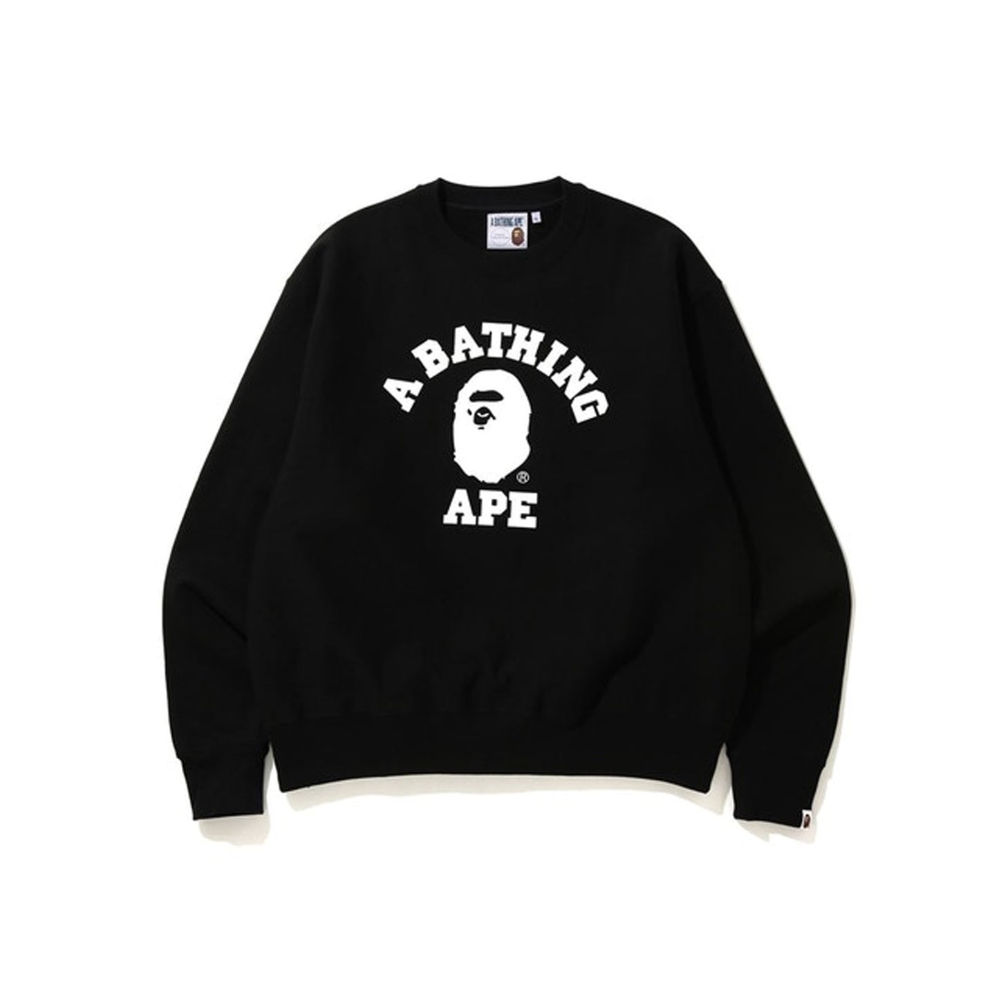 BAPE Relaxed Classic College Crewneck Black, Clothing- re:store-melbourne-Bape