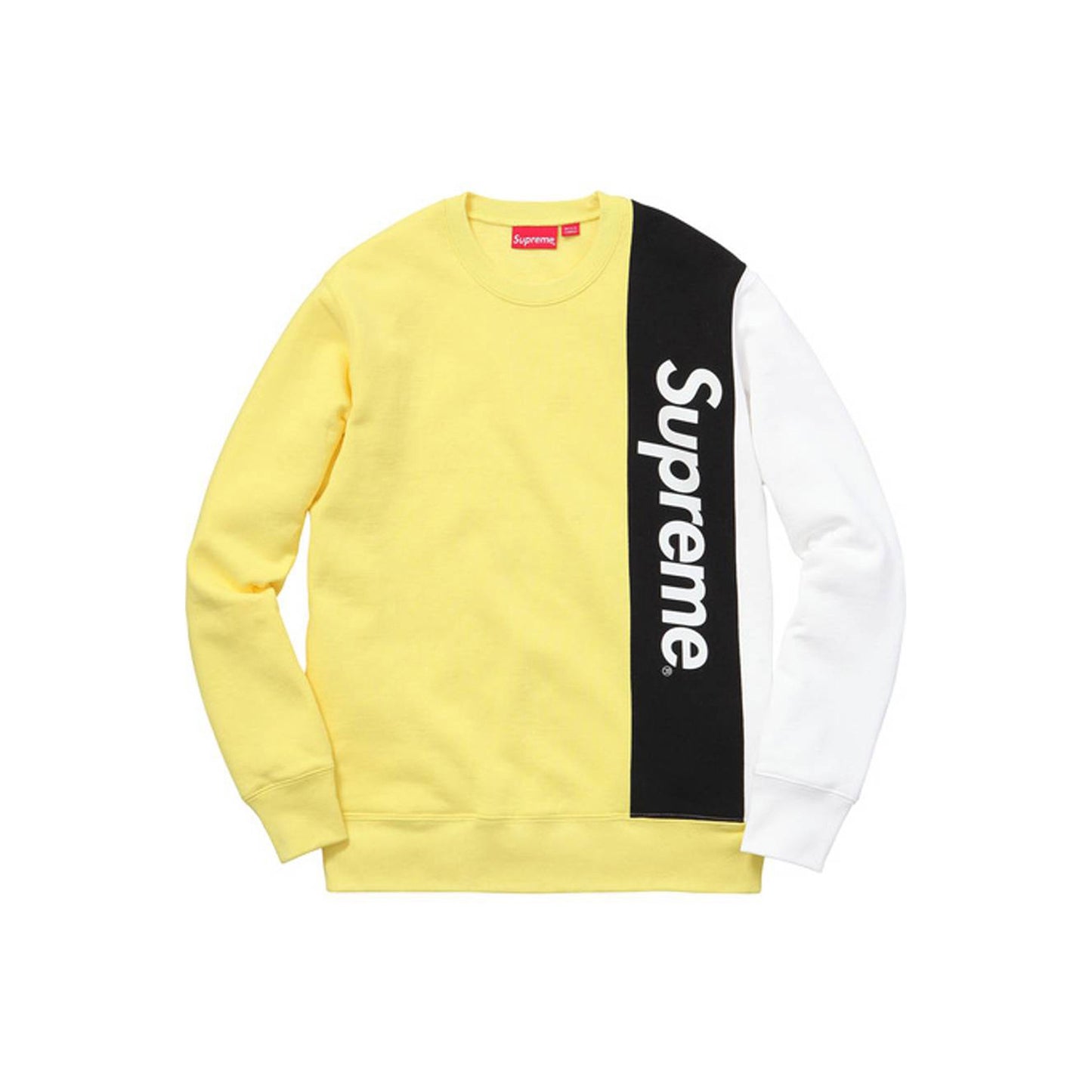 Supreme Panel Crew Neck -Yellow, Clothing- dollarflexclub