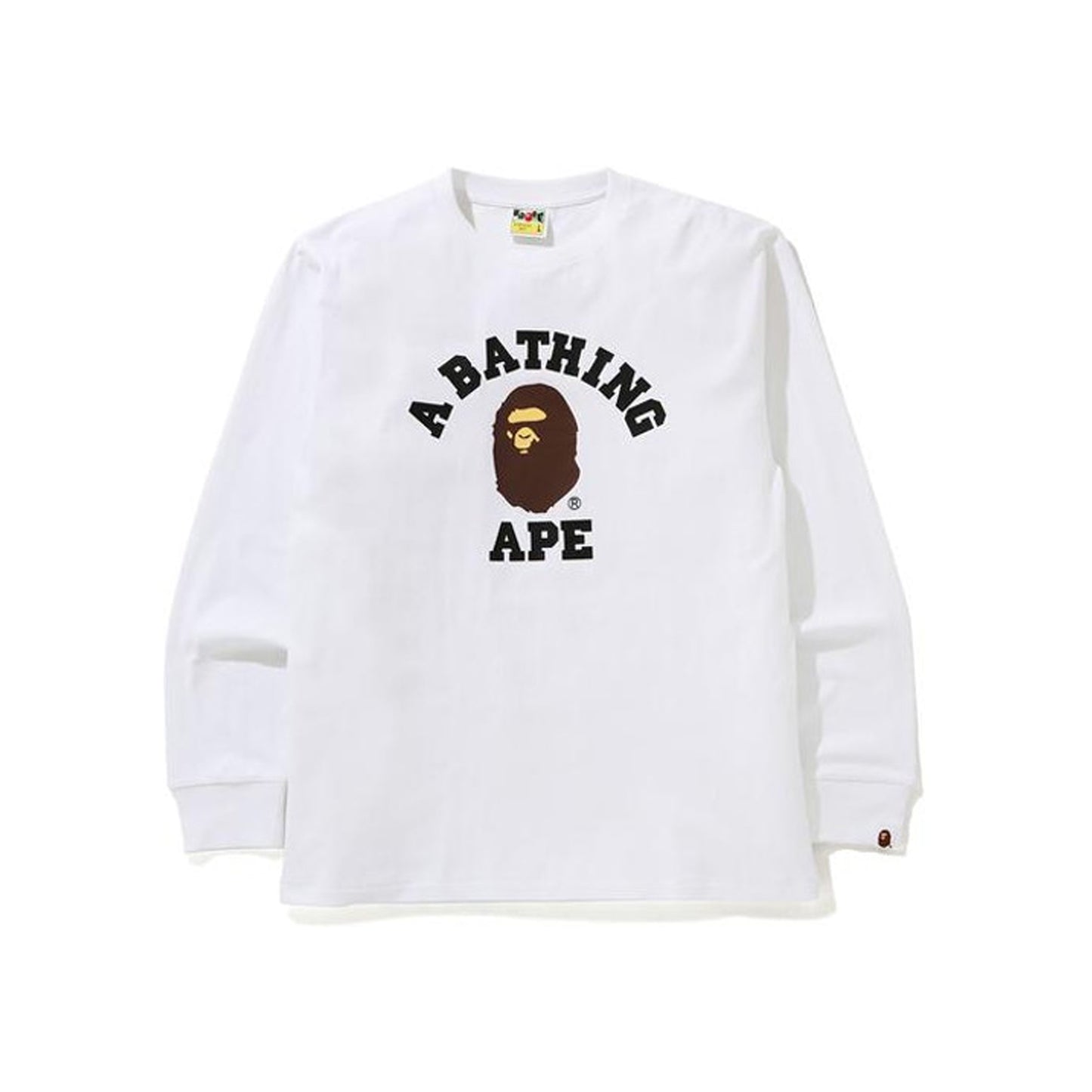 BAPE College L/S Tee (FW20) White, Clothing- re:store-melbourne-Bape