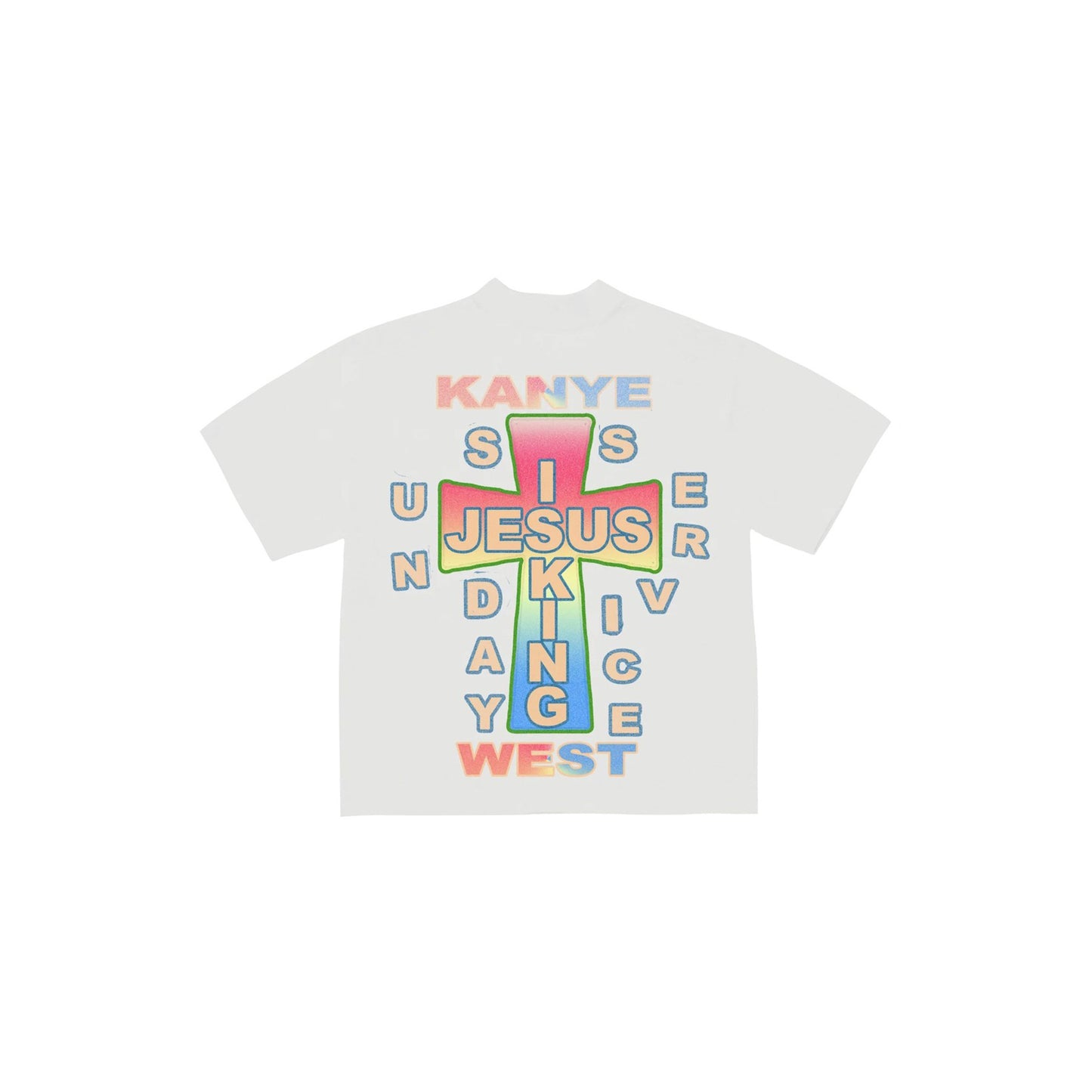 Kanye West AWGE for JIK Cross T-Shirt White, Clothing- dollarflexclub