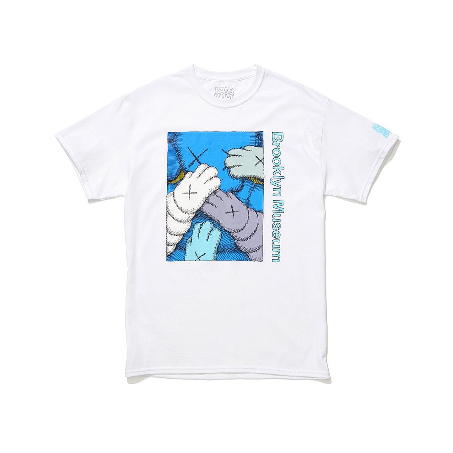 KAWS Brooklyn Museum URGE T-shirt White/Cyan, Clothing- re:store-melbourne-Kaws