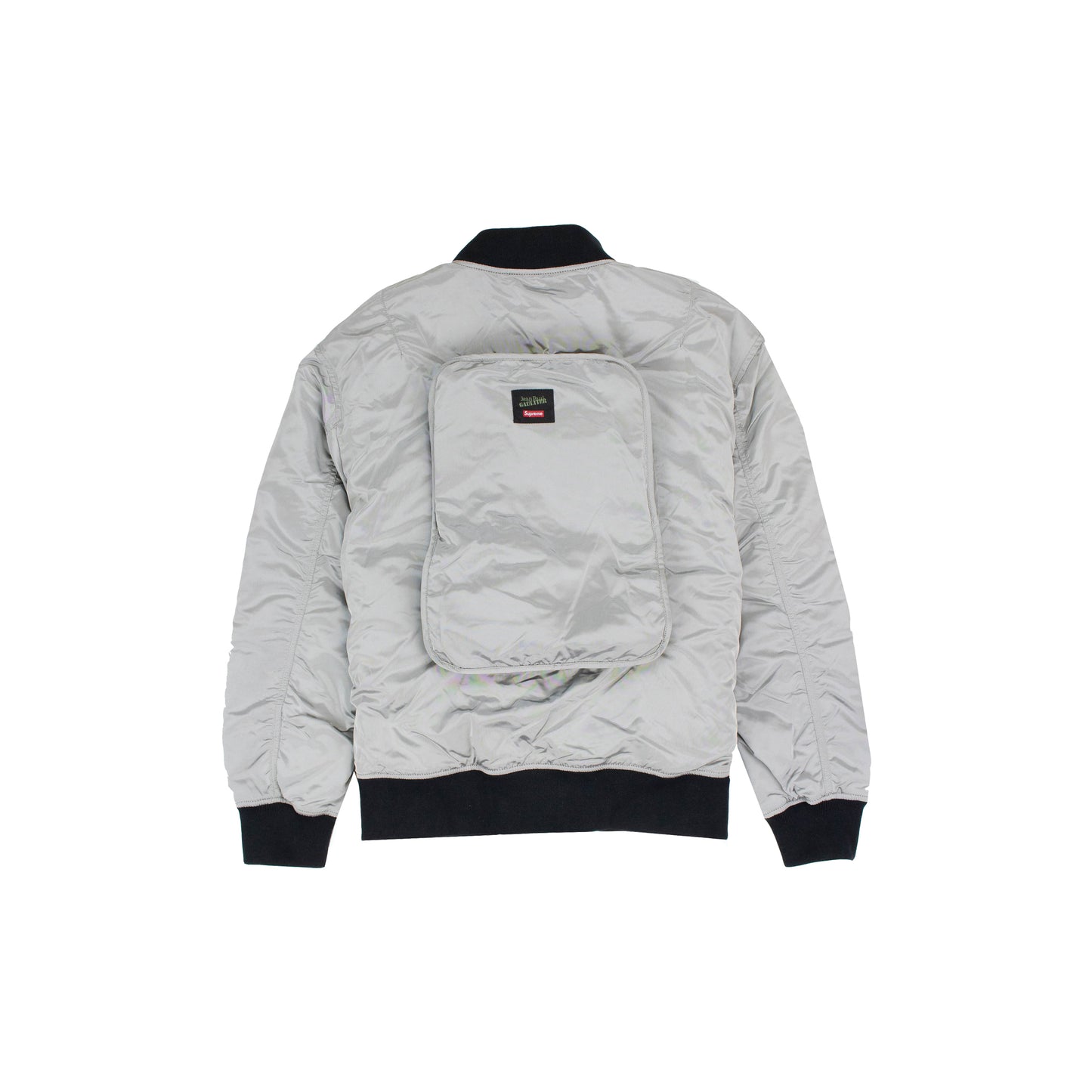Supreme Jean Paul Gaultier Reversible Backpack MA-1 Silver, Clothing- dollarflexclub