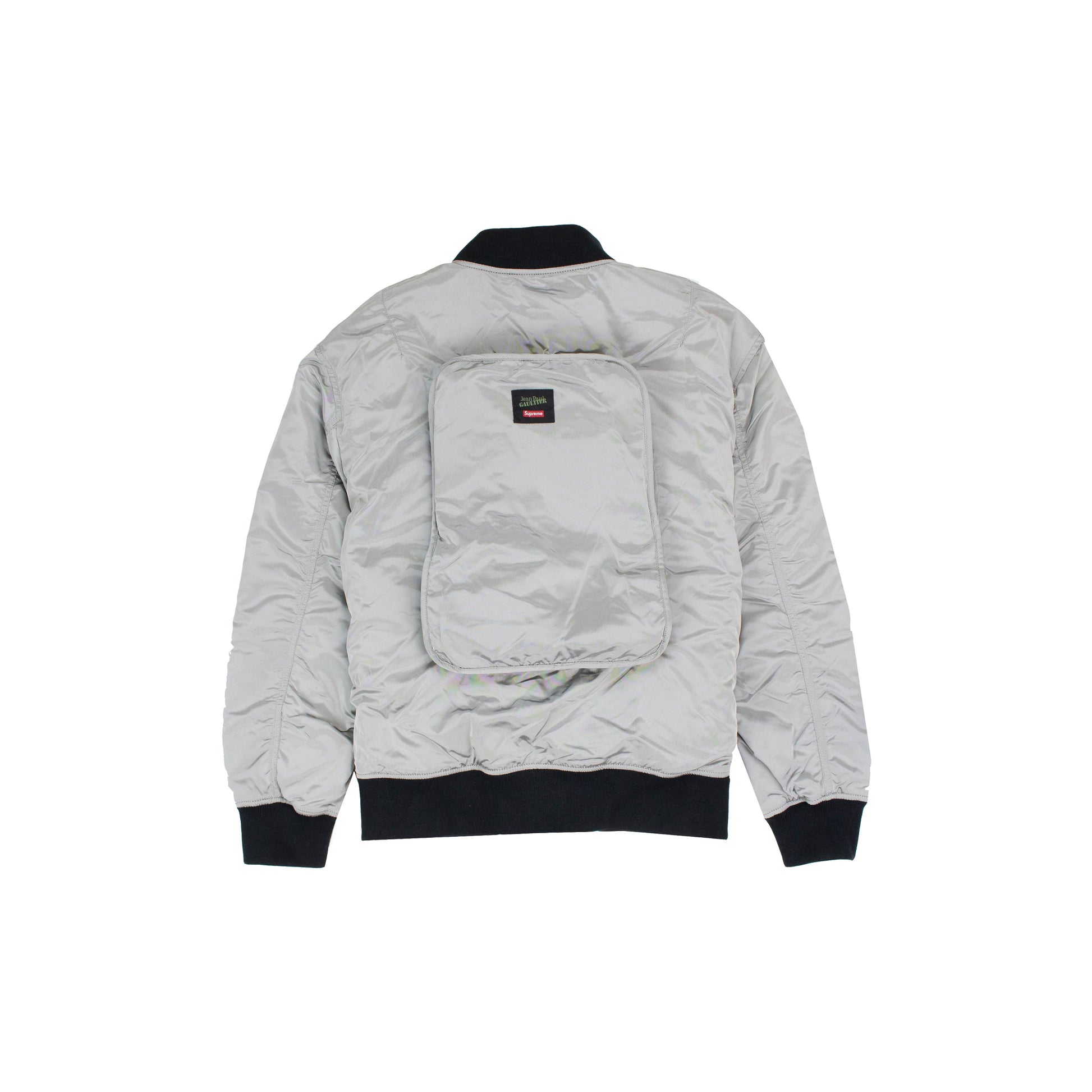 Supreme Jean Paul Gaultier Reversible Backpack MA-1 Silver, Clothing- dollarflexclub