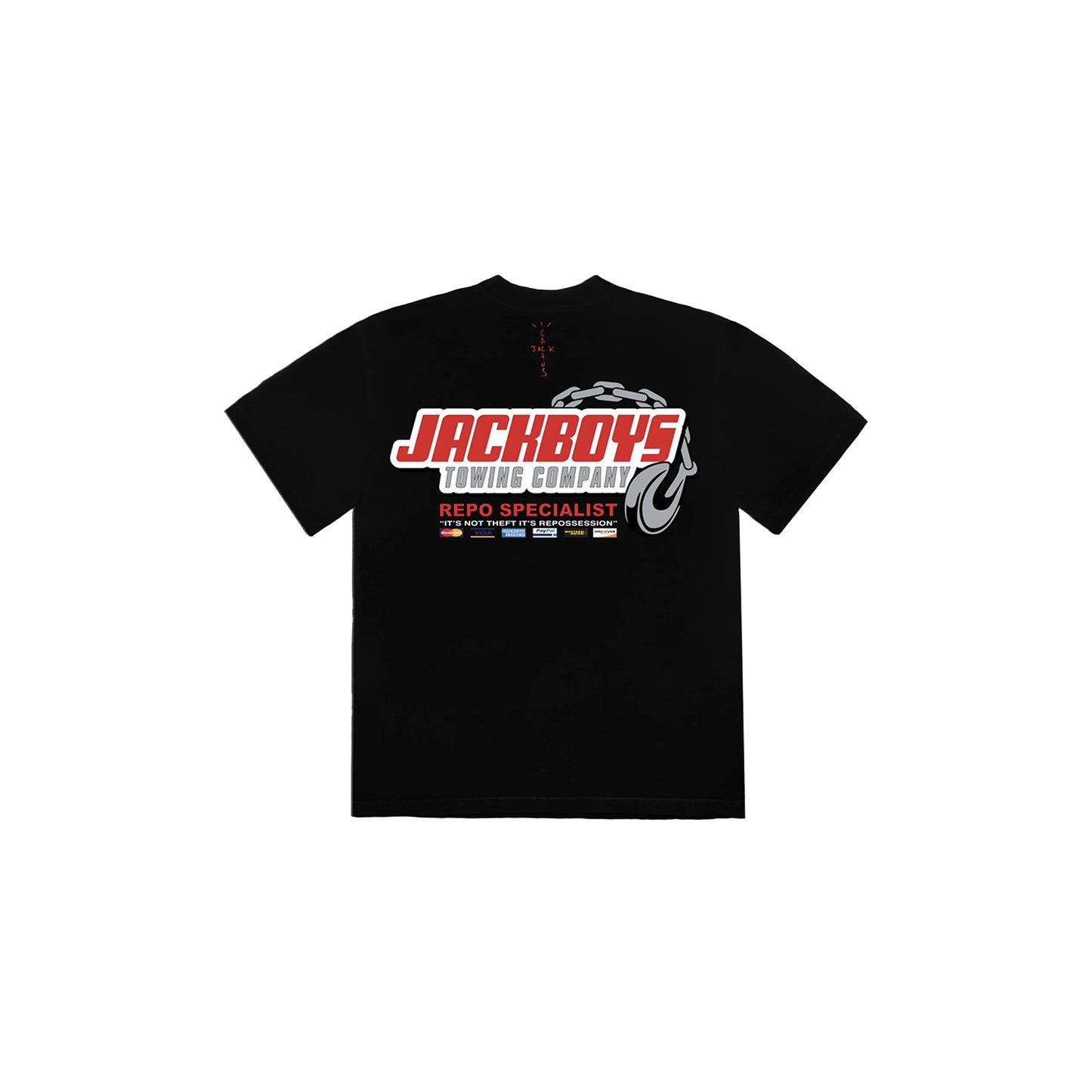 Travis Scott JACKBOYS Repo T-Shirt Black, Clothing- dollarflexclub