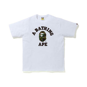 BAPE 1st Camo College Tee White/Green, Clothing- re:store-melbourne-Bape