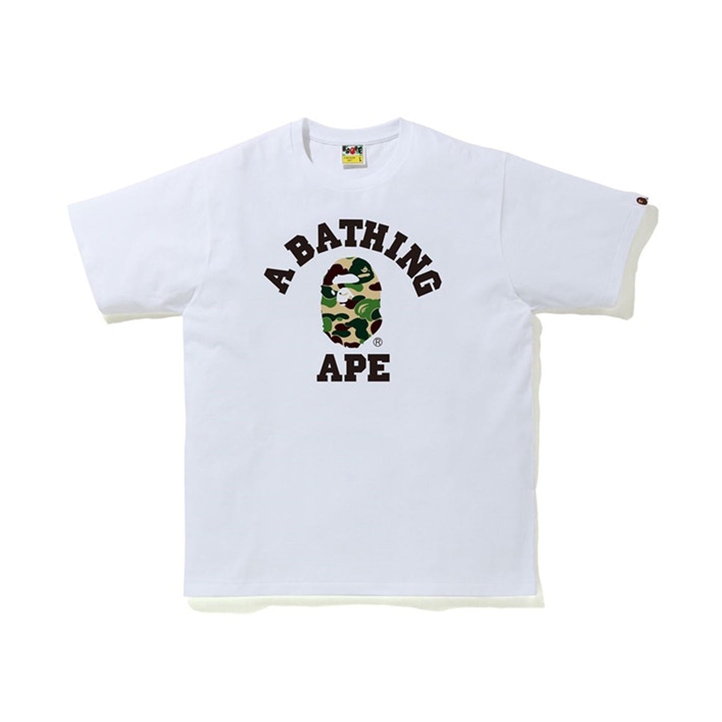 BAPE ABC Camo College Tee White/Green, Clothing- re:store-melbourne-Bape