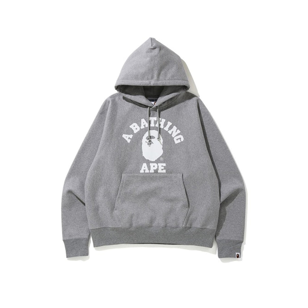 BAPE Relaxed Classic College Pullover Hoodie Grey, Clothing- re:store-melbourne-Bape