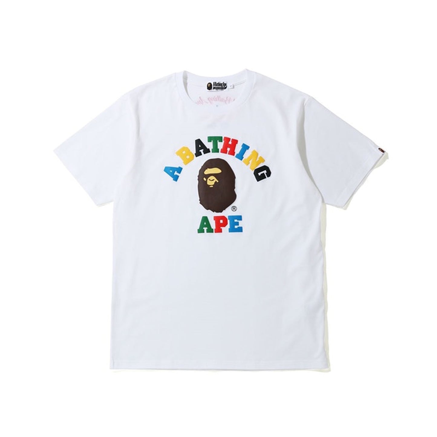 BAPE Multi Color Letters College Tee White, Clothing- re:store-melbourne-Bape