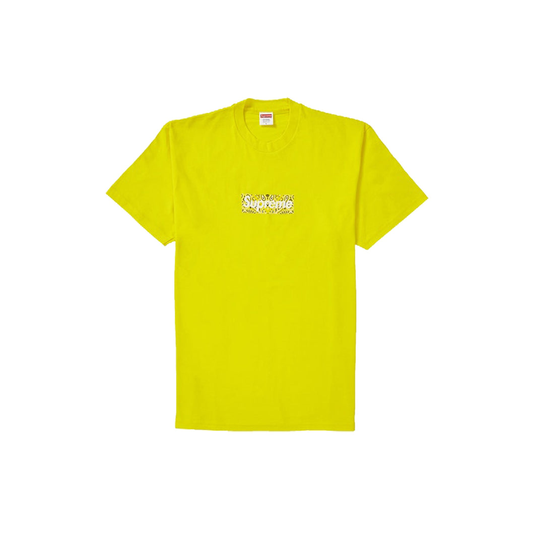 Supreme Bandana Box Logo Tee -Yellow, Clothing- dollarflexclub