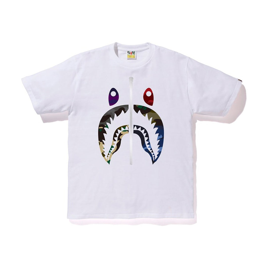 BAPE Mix Camo Shark Tee White, Clothing- re:store-melbourne-Bape
