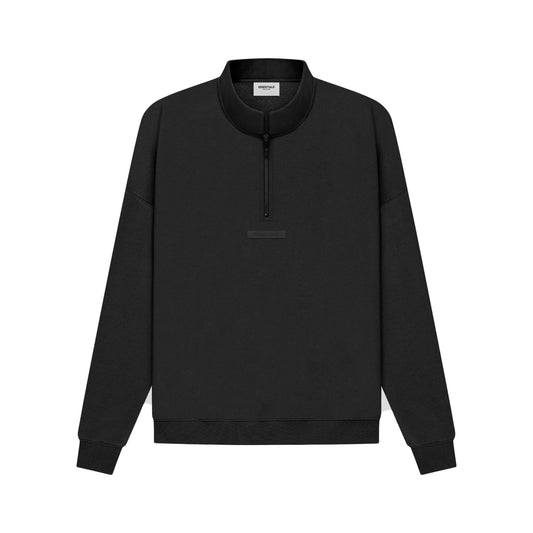Fear of God Essentials Half Zip Sweater Black/Stretch Limo SS21, Clothing- re:store-melbourne-Fear of God Essentials