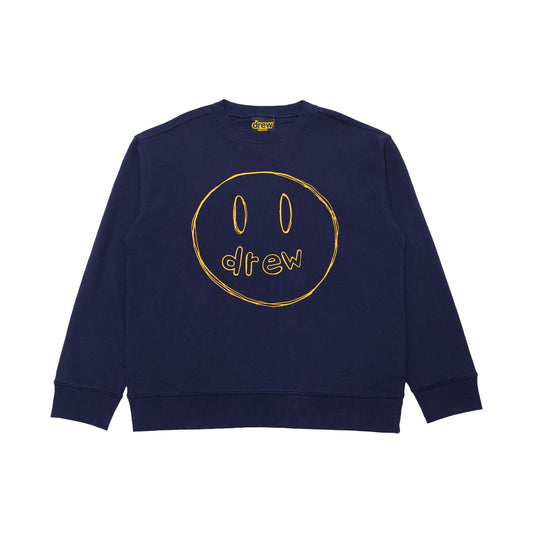 Justin Bieber x Drew House Sketch Mascot Crewneck Navy, Clothing- re:store-melbourne-Drew House