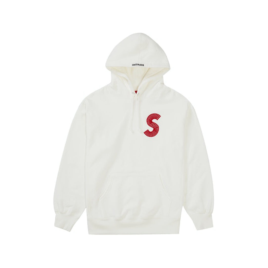 Supreme S Logo Hooded Sweatshirt (FW20) White, Clothing- re:store-melbourne-Supreme