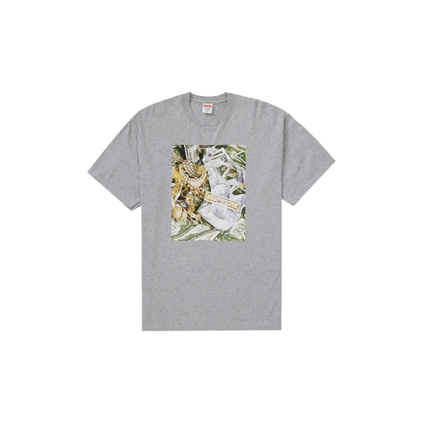 Supreme Bling Tee Heather Grey, Clothing- dollarflexclub