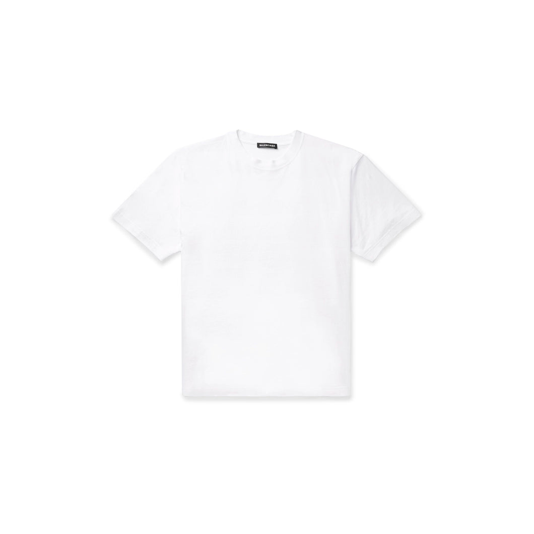 Balenciaga Logo Print Tee White, Clothing- dollarflexclub