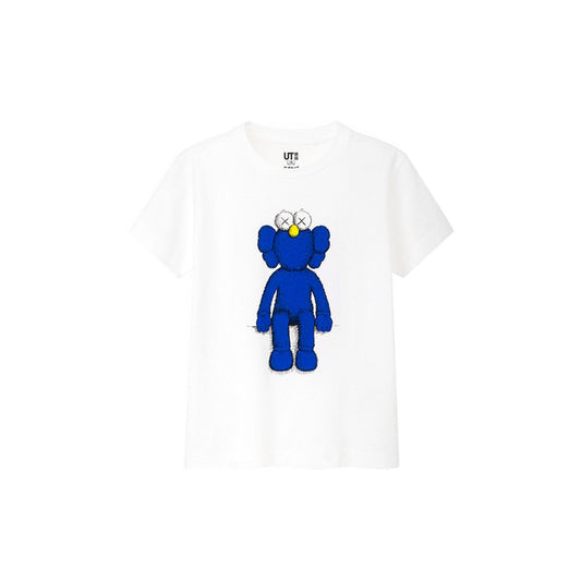 KAWS x Uniqlo Blue BFF Tee (Kids) -White, Clothing- dollarflexclub