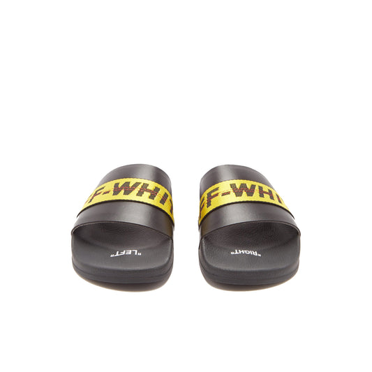 Off White Industrial Belt Strap Rubber Slides, Shoe- dollarflexclub