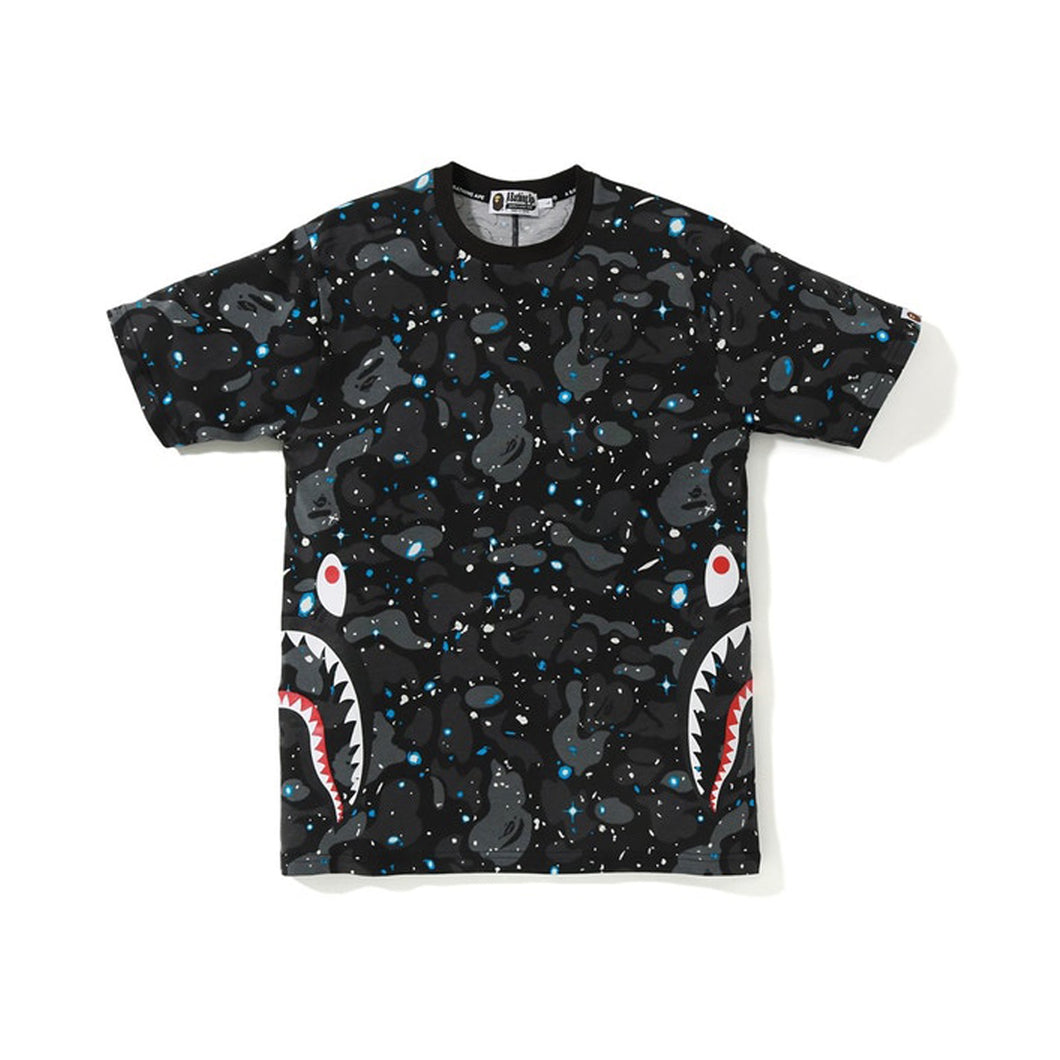 BAPE Space Camo Side Shark Tee Black, Clothing- re:store-melbourne-Bape