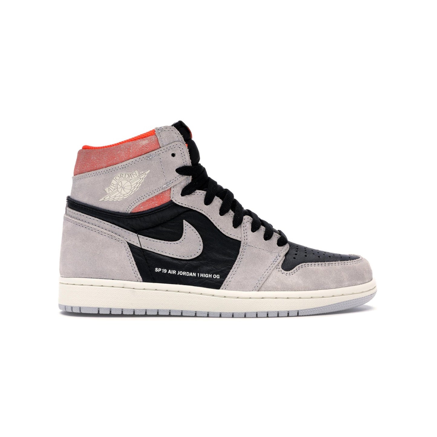 Jordan 1 Retro High Neutral Grey Hyper Crimson, Shoe- dollarflexclub